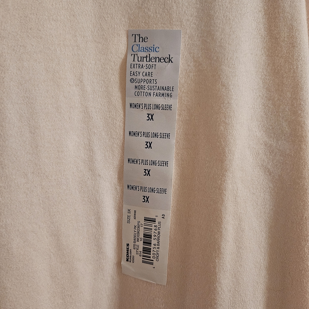 NWT Sonoma Long Sleeve Turtleneck Top Size 3X - Picture 2 of 4